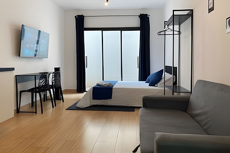 Flat p/ morar perto do metrô c/ cozinha e varanda - Studio 0